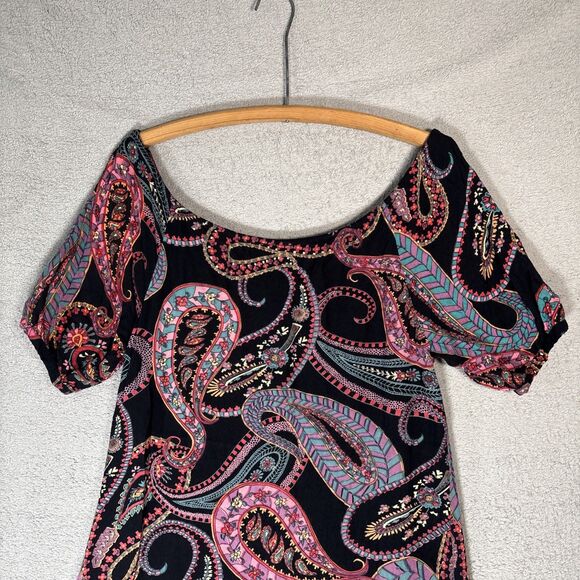 Angie Mini Dress Women’s Size L Bohemian Boho‎ Paisley Festival - Picture 11 of 12